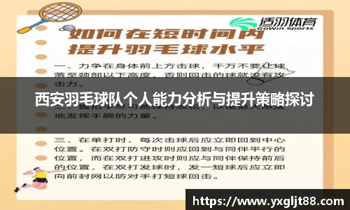 西安羽毛球队个人能力分析与提升策略探讨